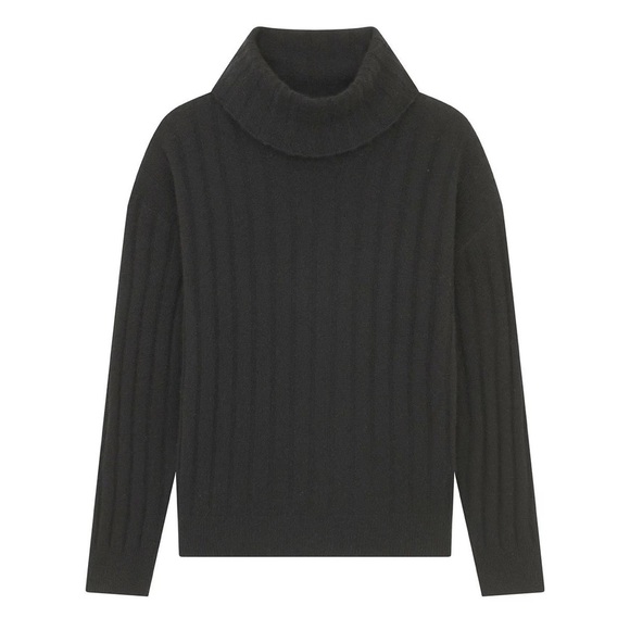 NAADAM Sweaters - NEW NAADAM 100% Mongolian Cashmere Relaxed Ribbed Turtleneck Sweater Black Small